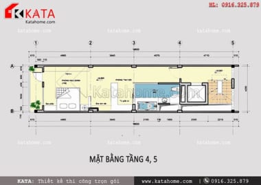 Hình ảnh: Mặt bằng tầng mái của nhà phố đẹp 6 tầng kết hợp kinh doanh- Mã số: NP 67056