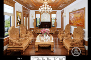 Thiết kế nội thất gỗ mẫu biệt thự tân cổ điển đẹp: Mã số: ACHI 18282