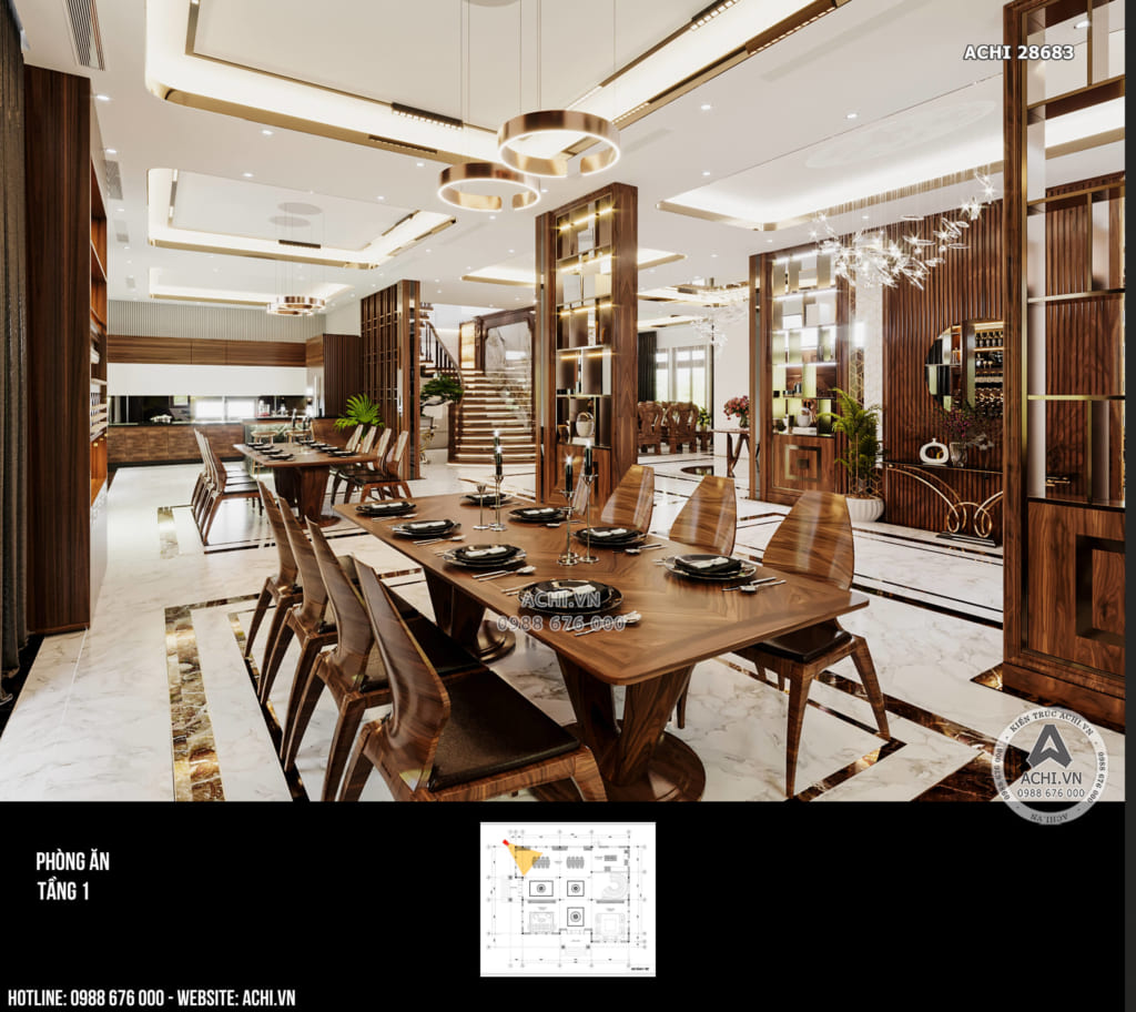 Thiết kế nội thất phòng bếp ăn đẹp, ấm cúng