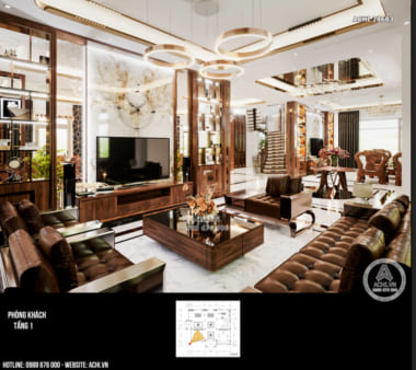 Không gian nội thất phòng khách nhẹ nhàng, tinh tế