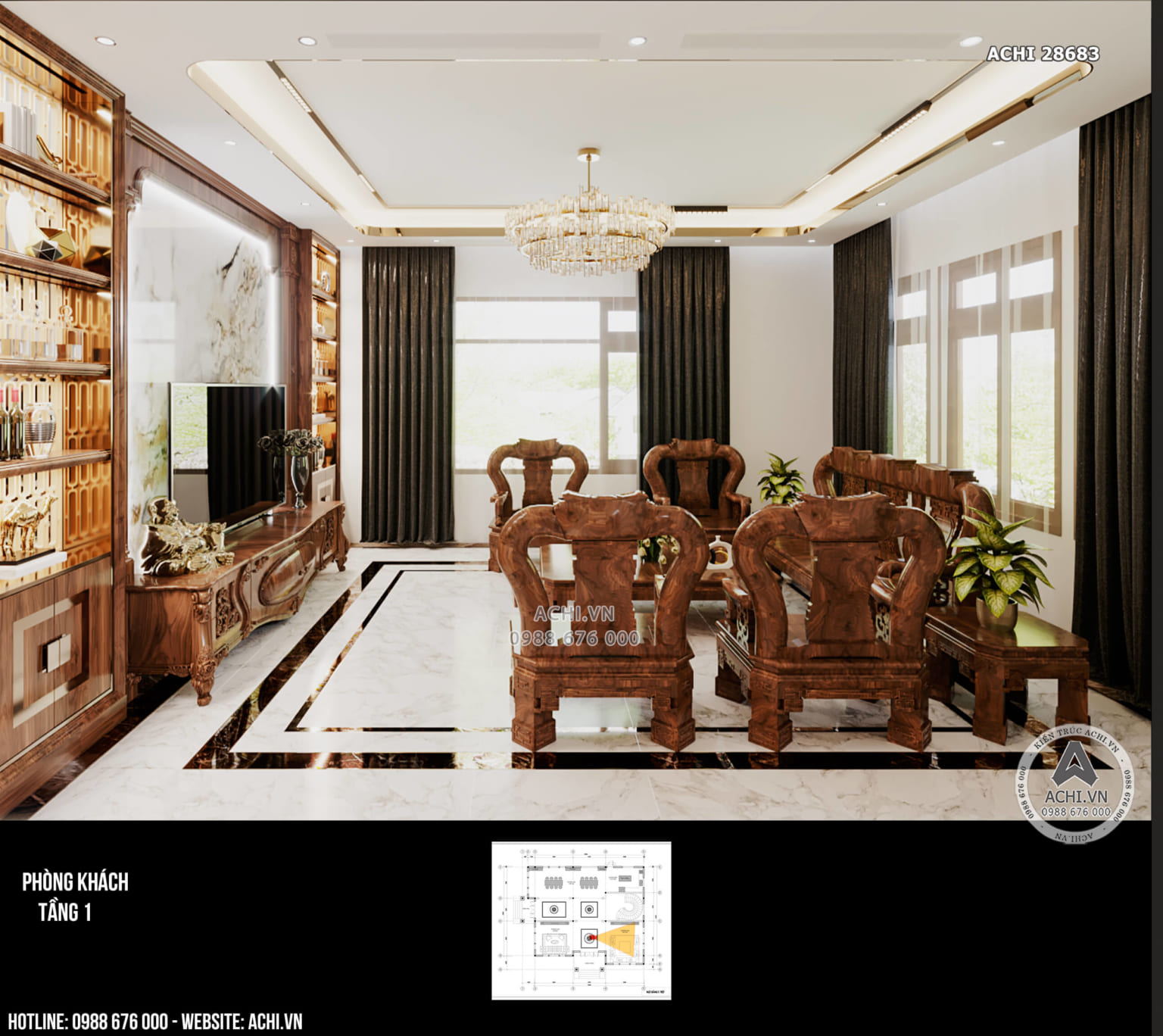 Mẫu nội thất hiện đại phòng khách đẹp, thu hút